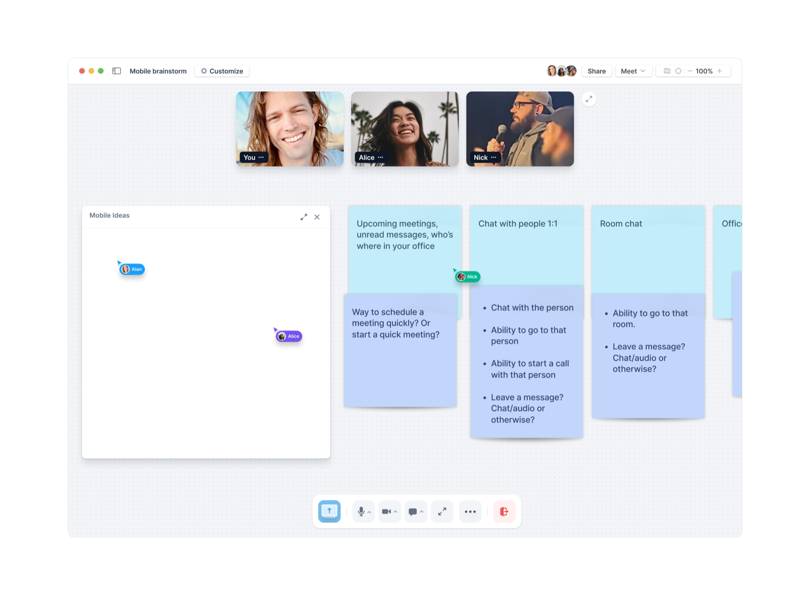 Teamflow virtual office with team avatars